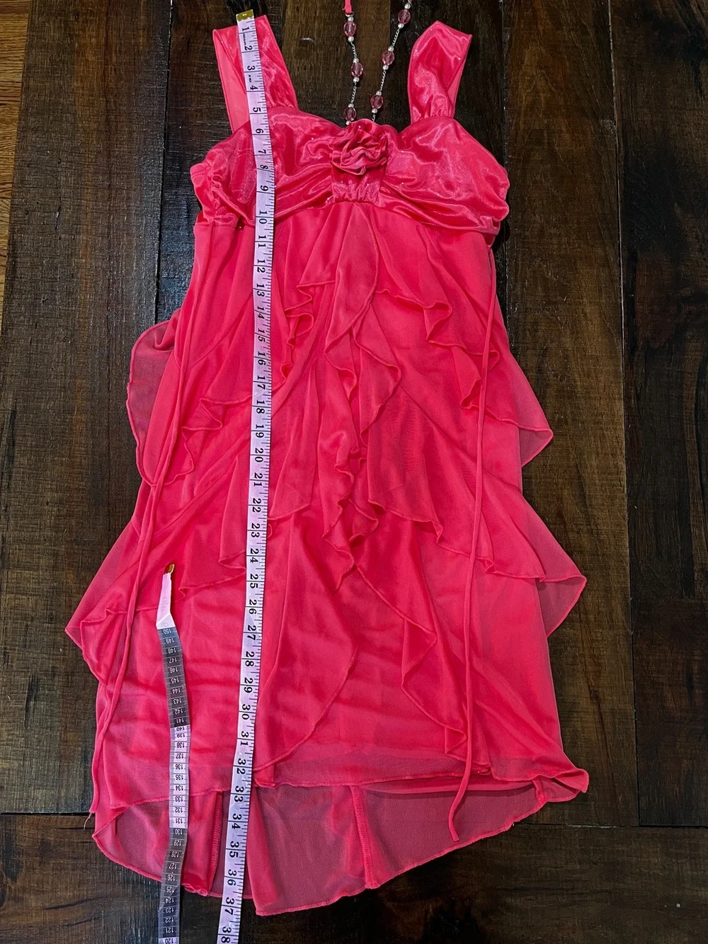 My Michelle Coral-Pink Beaded Halter Dress